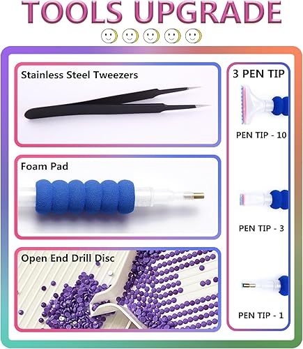 Miniatura 5 de AZQSD Kits de pintura de diamantes de pavo real para adultos, kits de arte de diamantes AB para taladro de Aurora Boreal, pinturas 5D DIY con puntos