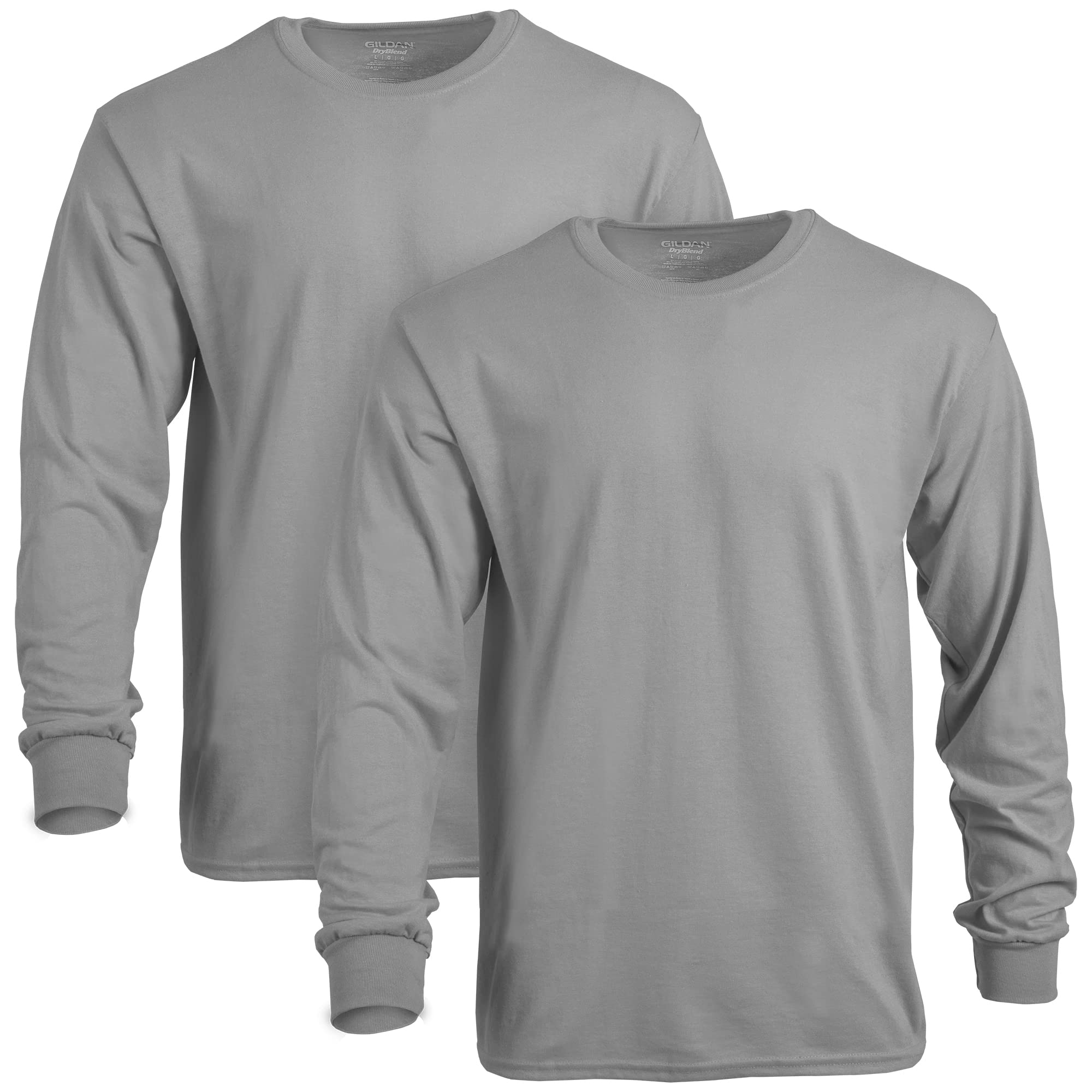 Men's DryBlend Adult Long Sleeve T-Shirt, 2-Pack Shirt