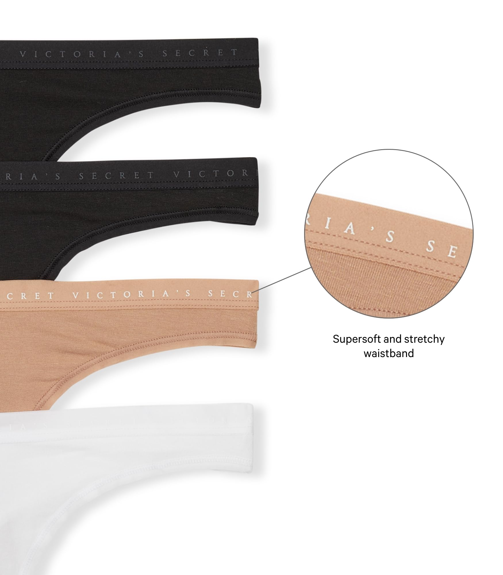 Victoria's Secret Women's Cotton Thong Underwear, Panties for Women, Multi Pack (XS-XXL): Medium Multi