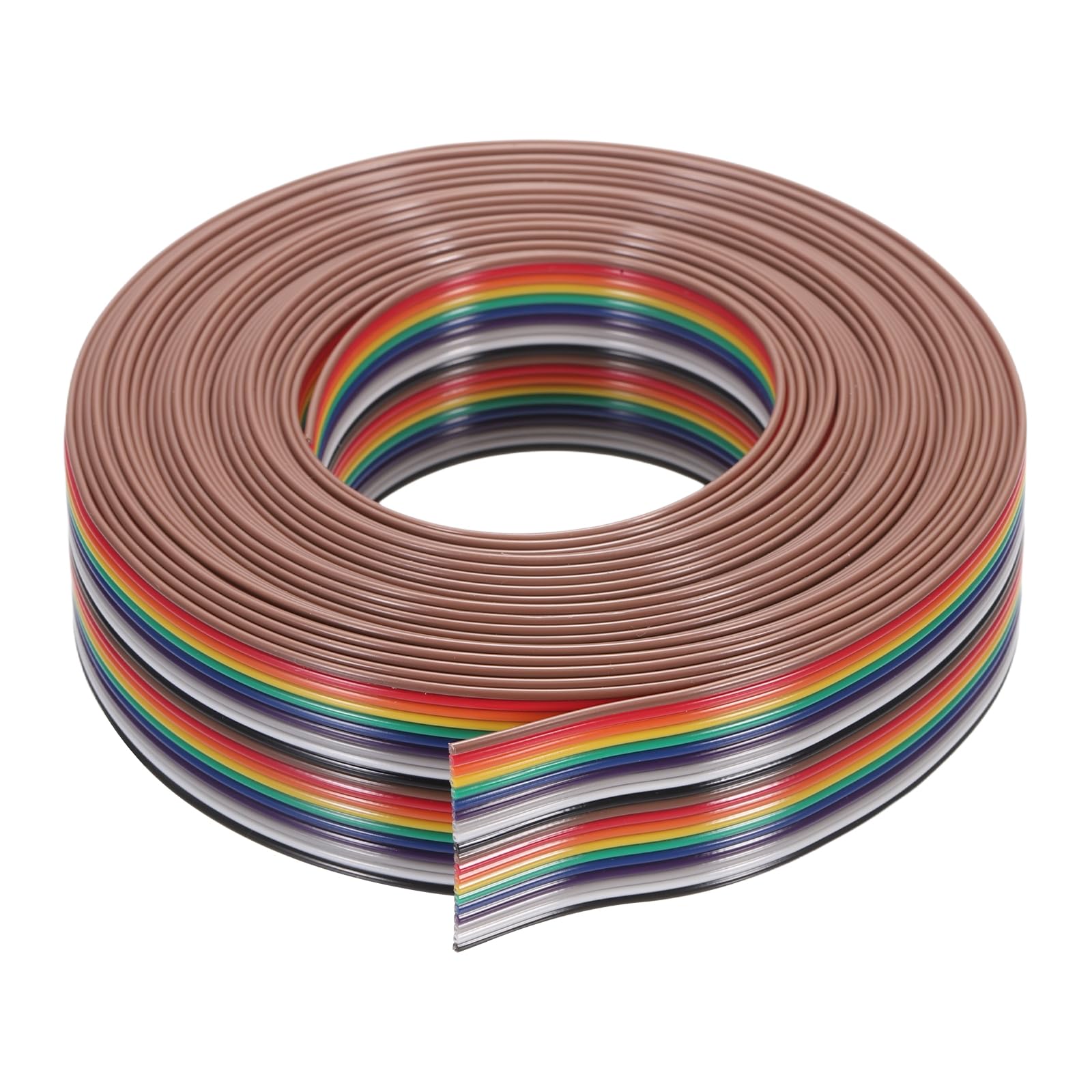 QUARKZMAN 1 szt. 20 pinów płaskich sznurków Rainbow Ribbon Cable 20 Ft 1.27mm Pitch Breadboard Jumper Wires do projektów elektronicznych
