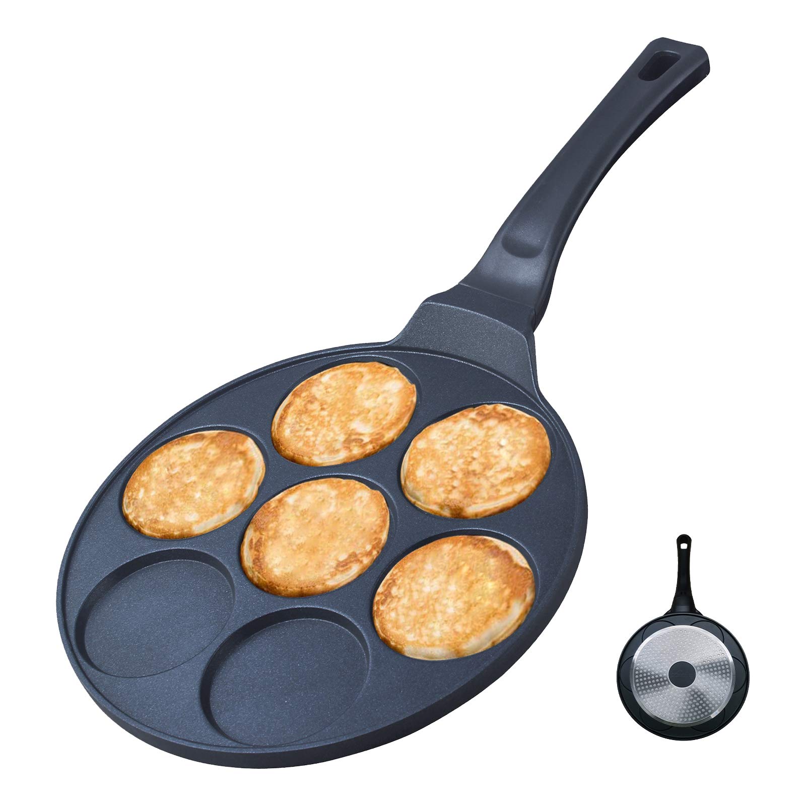 Buy Vinchef Silver Dollar Pancake Pan Nonstick, 7Mold Cast Aluminum Pancake Griddle, Pancake