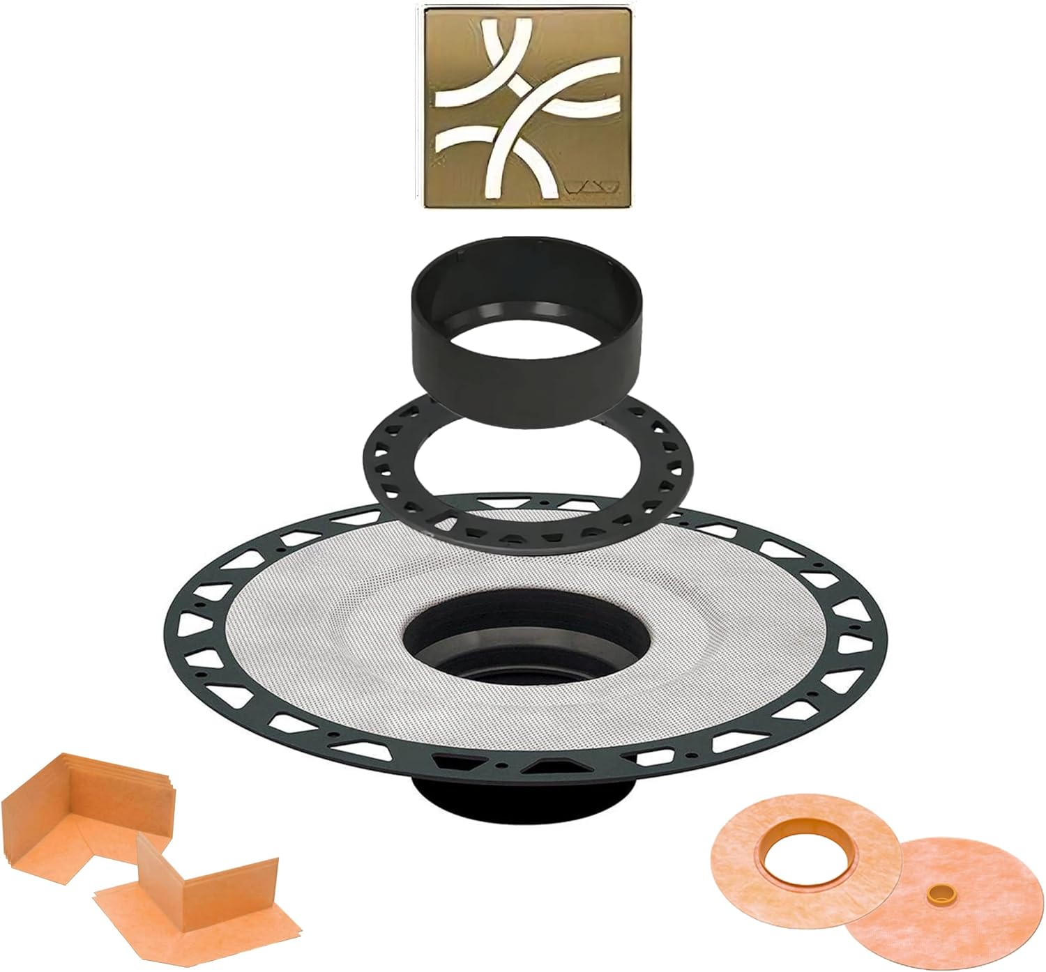 Schluter Systems Kerdi Shower Drain Cover Kit with Vertical ABS 2 Inch