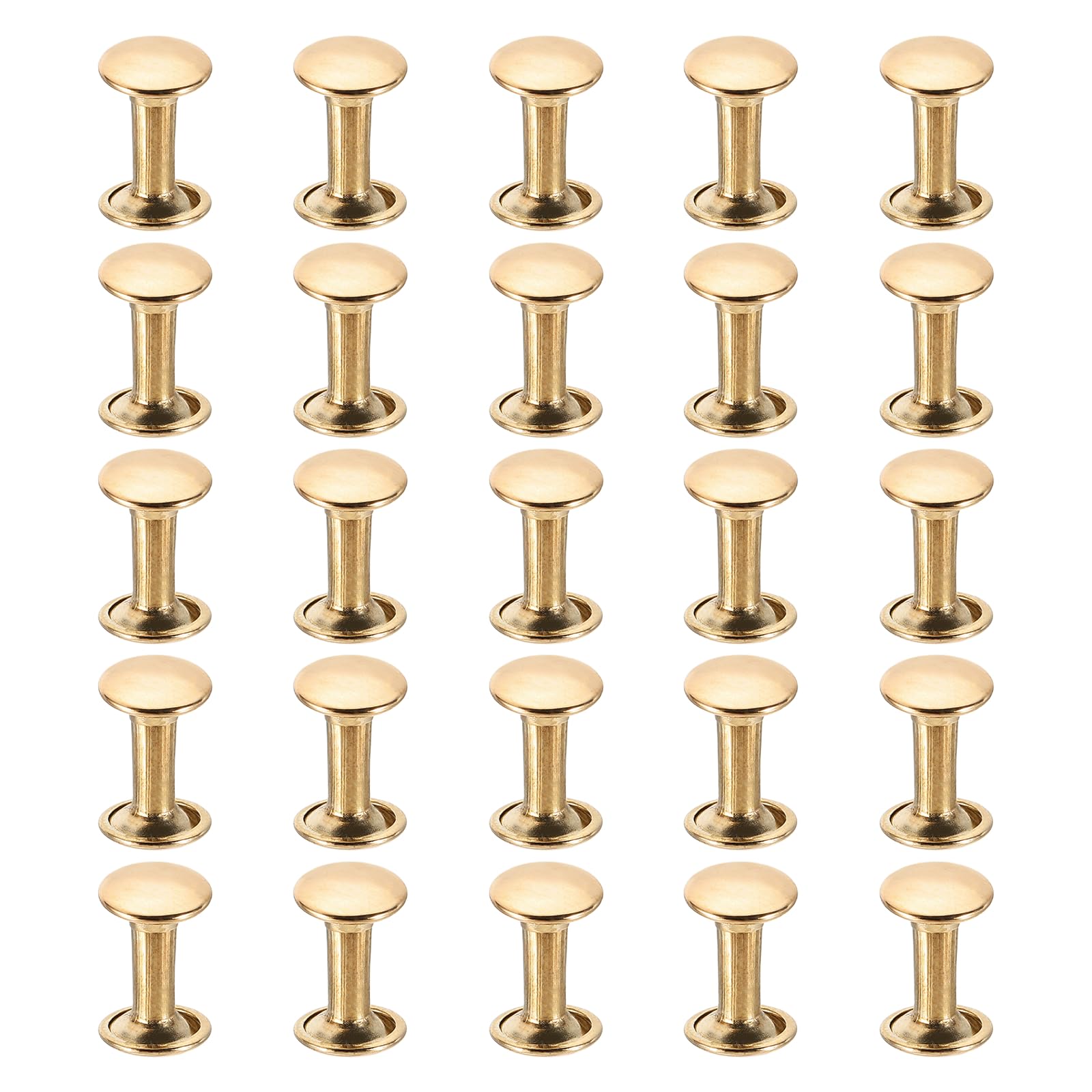 PATIKIL Leather Rivets, 160Sets Carbon Steel Double Cap Rivet Kits Craft Replacement Accessories for Handbags Belts Clothes Shoes, Gold (8 x 12 Mm)