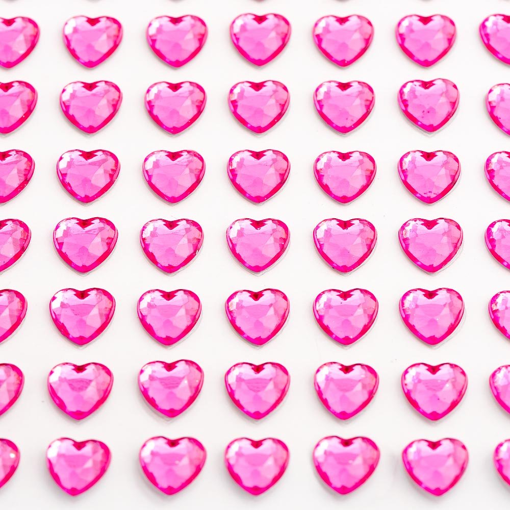 Italian Options Cerise - 6Mm Heart Self Adhesive Stick On Gems (100 Pcs)