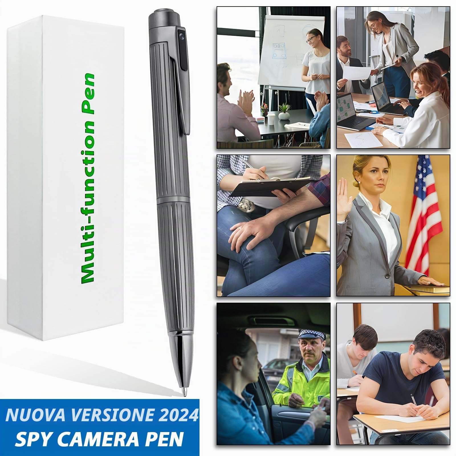 OTADUG Telecamera spia penna, 16 GB Penna fotografica nascosta, telecamera nascosta 1080P con monitoraggio del movimento, registrazione video e audio