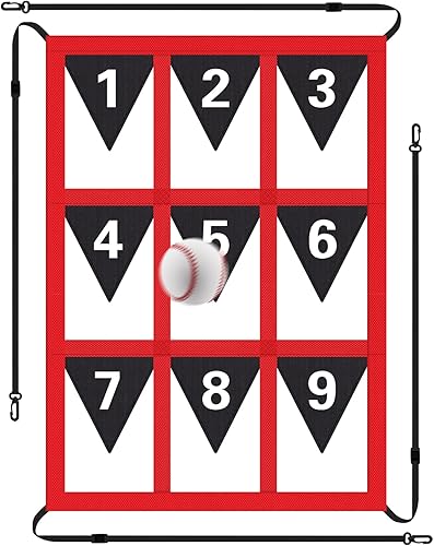 Strike Zone Target para béisbol y softbol, red ajustable, lanzamiento, bateo, atrapamiento, práctica con zona de ataque numerada para entrenamiento