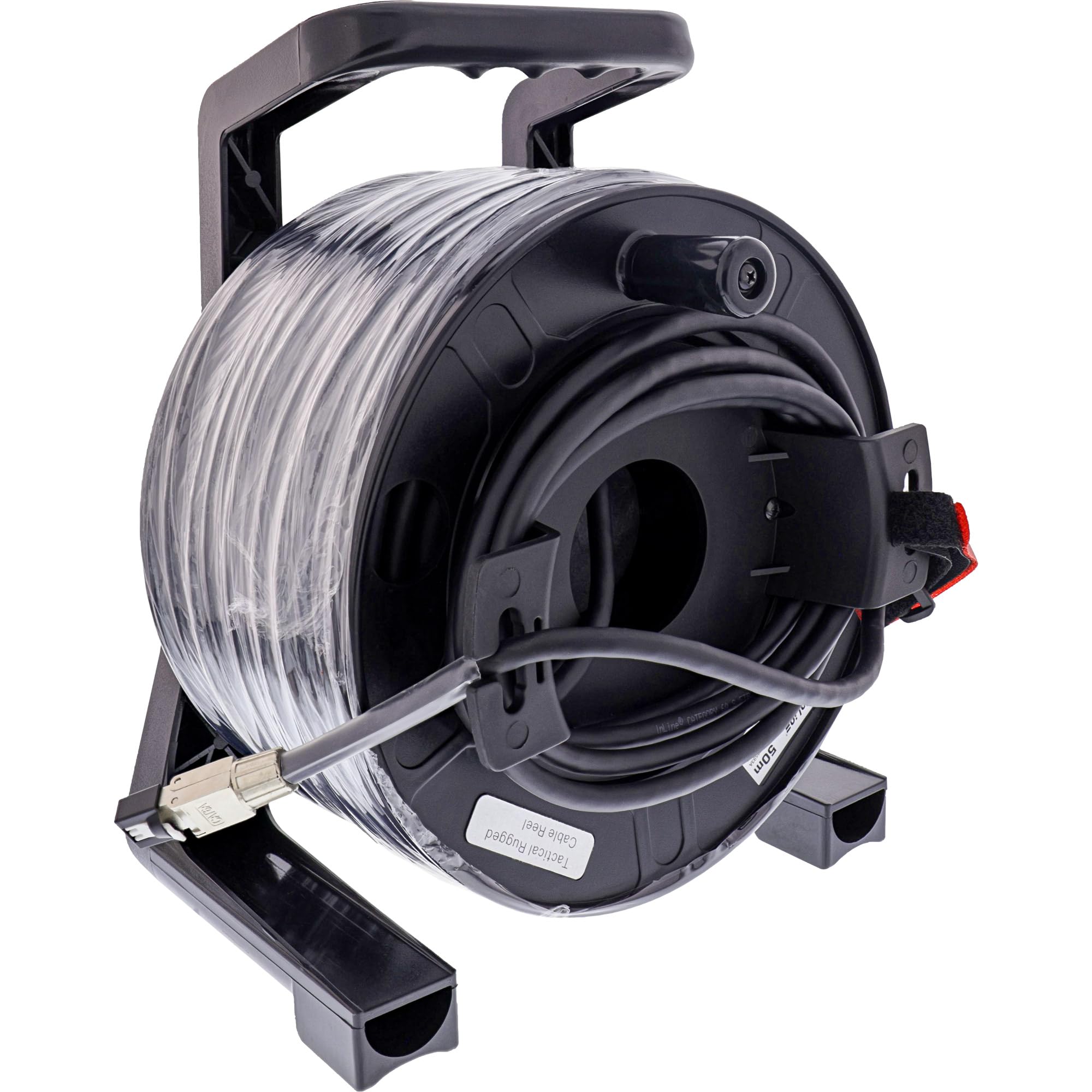 InLine Netzwerk-Kabeltrommel Outdoor Cat.6A, 50m, S/FTP PUR-Kabel, RJ45, IP67, PoE++ tauglich, UV-beständig, abriebfest, 78593A