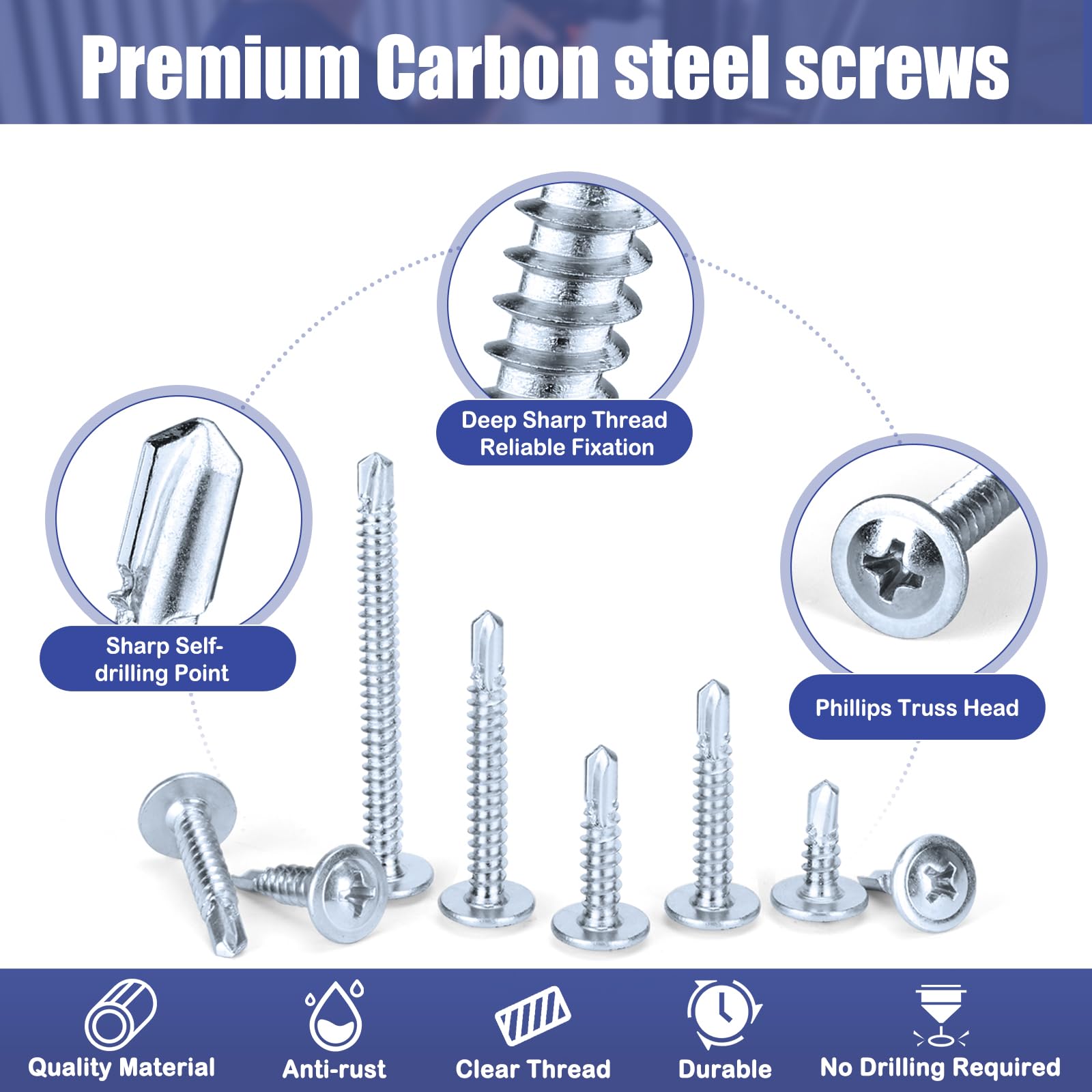 140 Pcs Sheet Metal Screws - Self Tapping Kit -3 140 Pcs Sheet Metal Screws - Self Tapping Kit -3