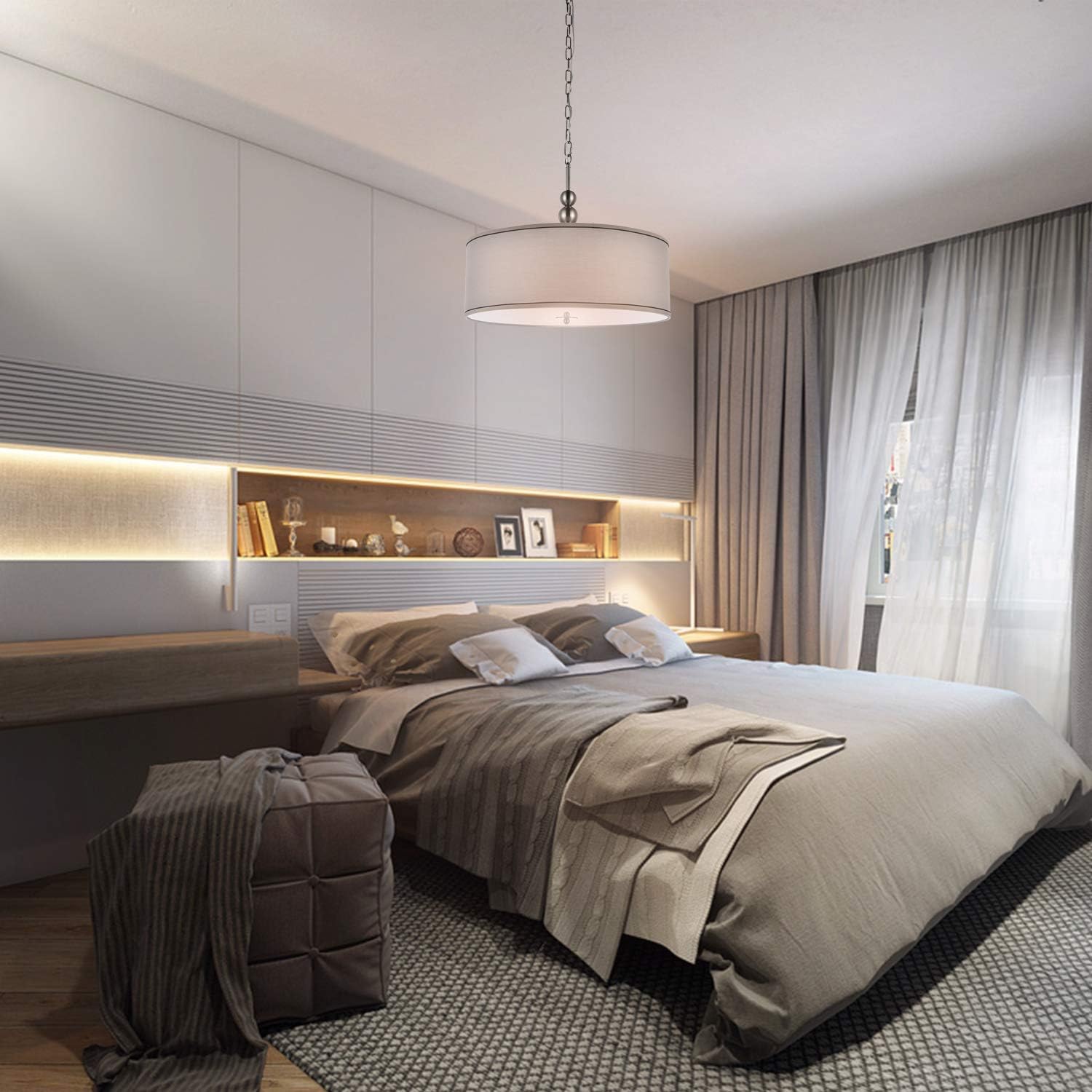 Точечные светильники в спальне