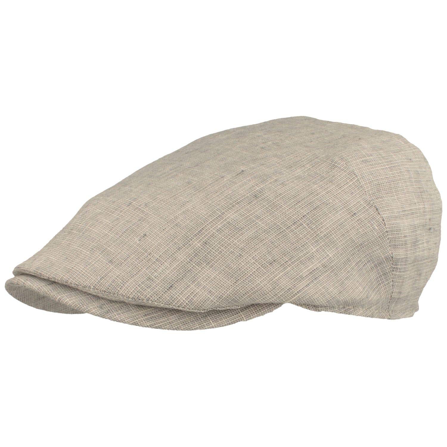 Breiter Gorra Corredera Plana para Hombre 100% Lino con Forro de Algodón, Especialmente Ligera y Cómoda