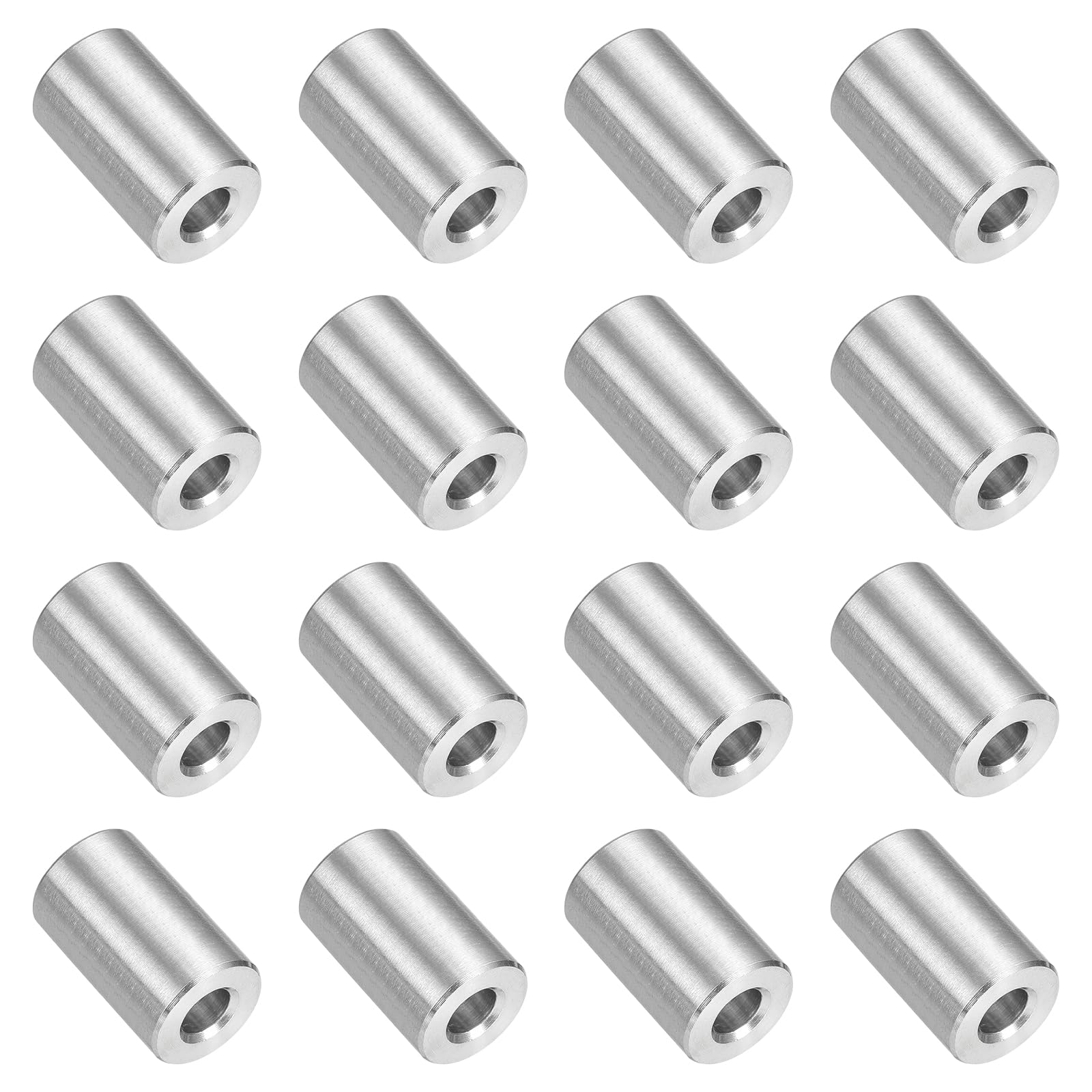 uxcell 16Pcs 304 Stainless Steel Spacer 9/16" OD x 1/4" ID x 7/8" Length(14x6x22mm) Screw Standoff Bushing Plain Finish Unthreaded Round Metal Spacer