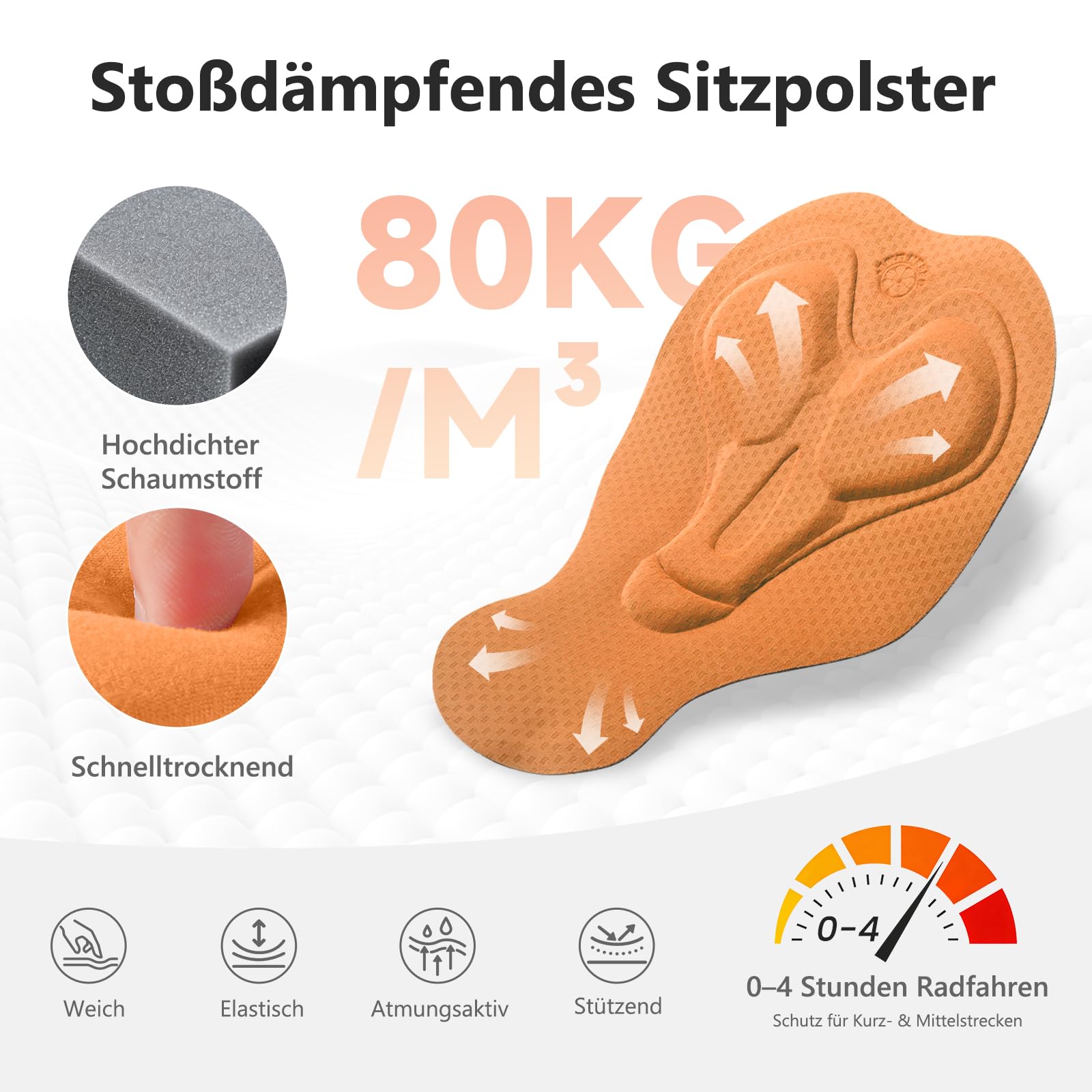 Radlerhose Damen Gepolstert Radhose Poformendem Design StoßFeste Fahrradhose kurz Mit 4d Polster Tasche
