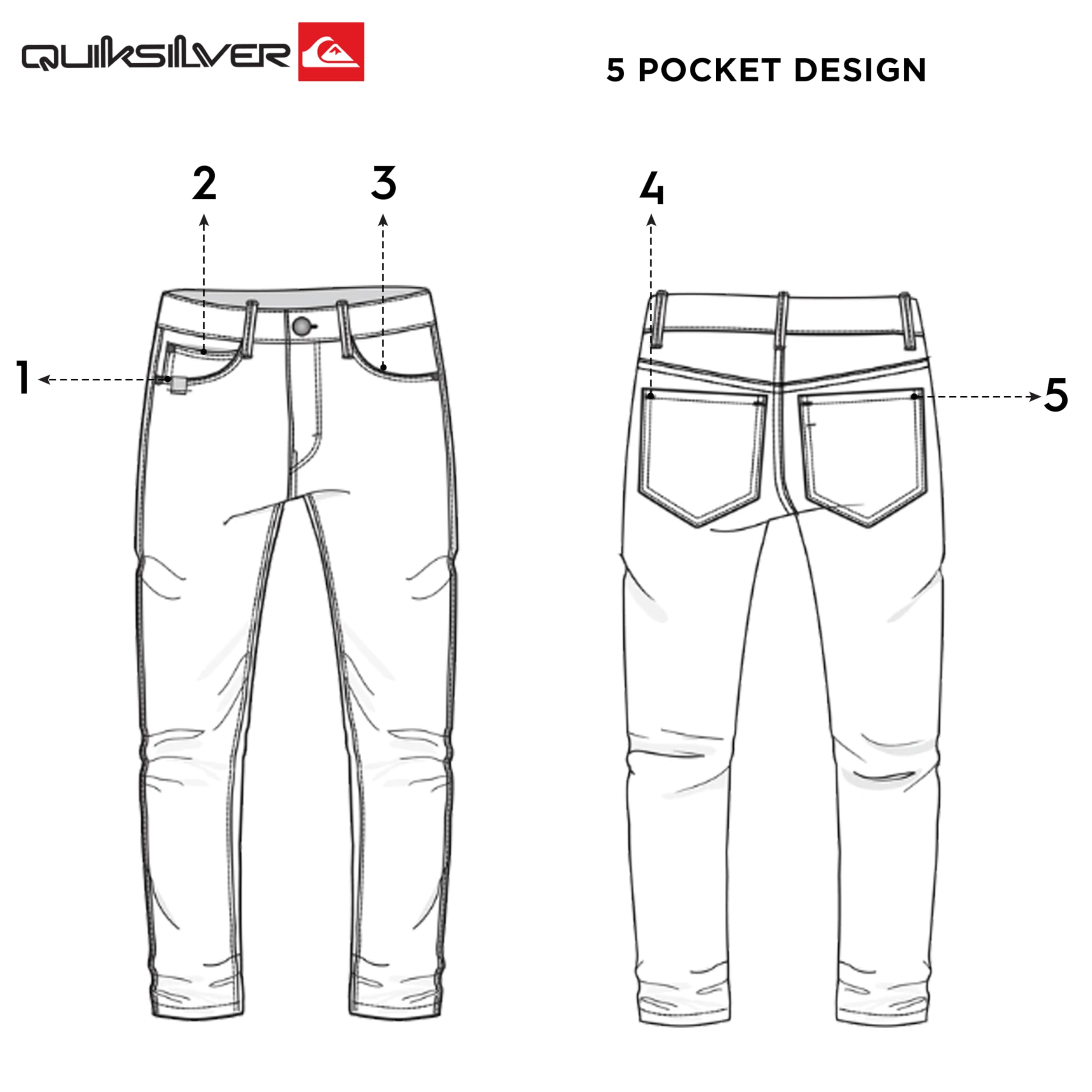 Quiksilver Men's 5 Pocket Straight Fit Stretch Waist Denim Jeans — view 7