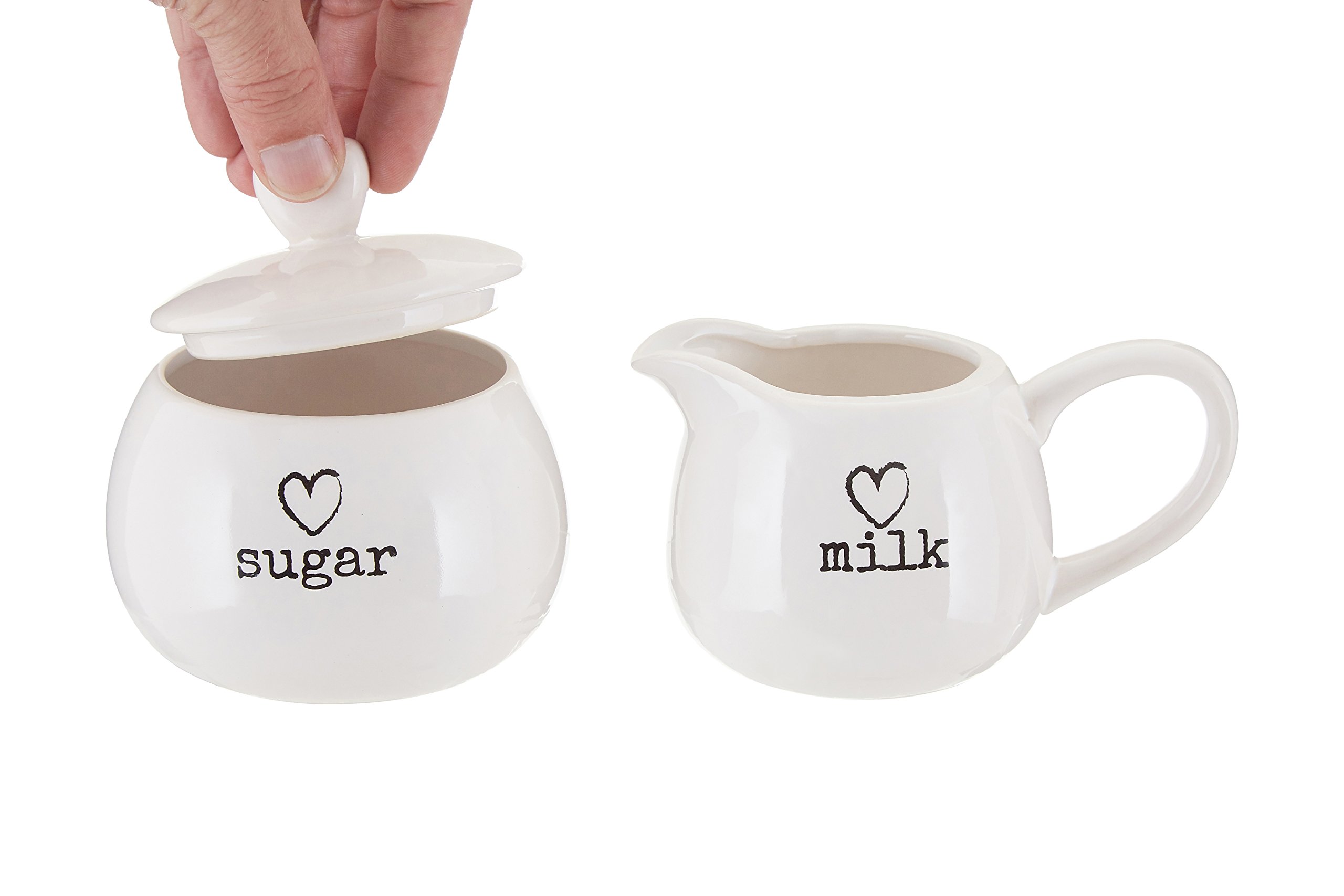 Premier Housewares Encanto azucarero y Jarra para Leche Juego, Blanco, Juego de 2