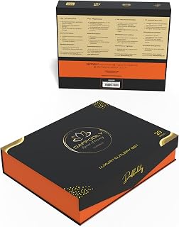 DAFFODILY Luxury Cutlery Set 20 Piece 18/10 Stainless Steel Cutlery Set for 4 with 2-in-1 Steak Knives, Dishwasher Safe, Mirror Finished, Elegant Gift Box Included.