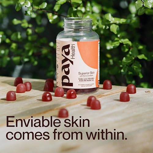 Miniatura 9 de Gomitas de retinol y biotina para una piel clara y suave, cabello y uñas saludables  Suplemento con zinc, vitaminas A, E y C  Sin OMG, sin gluten,