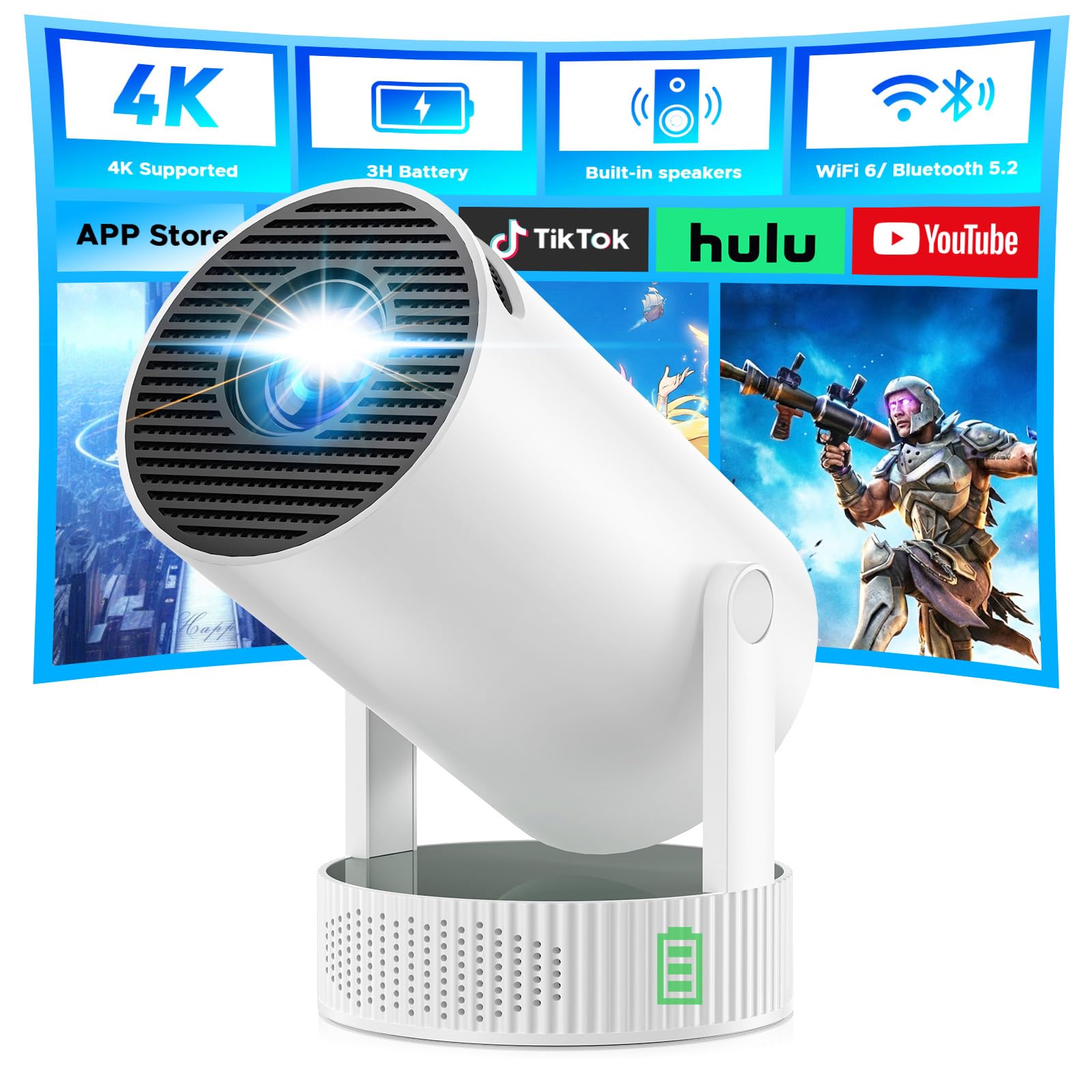 Mini Projector with Rechargeable Battery