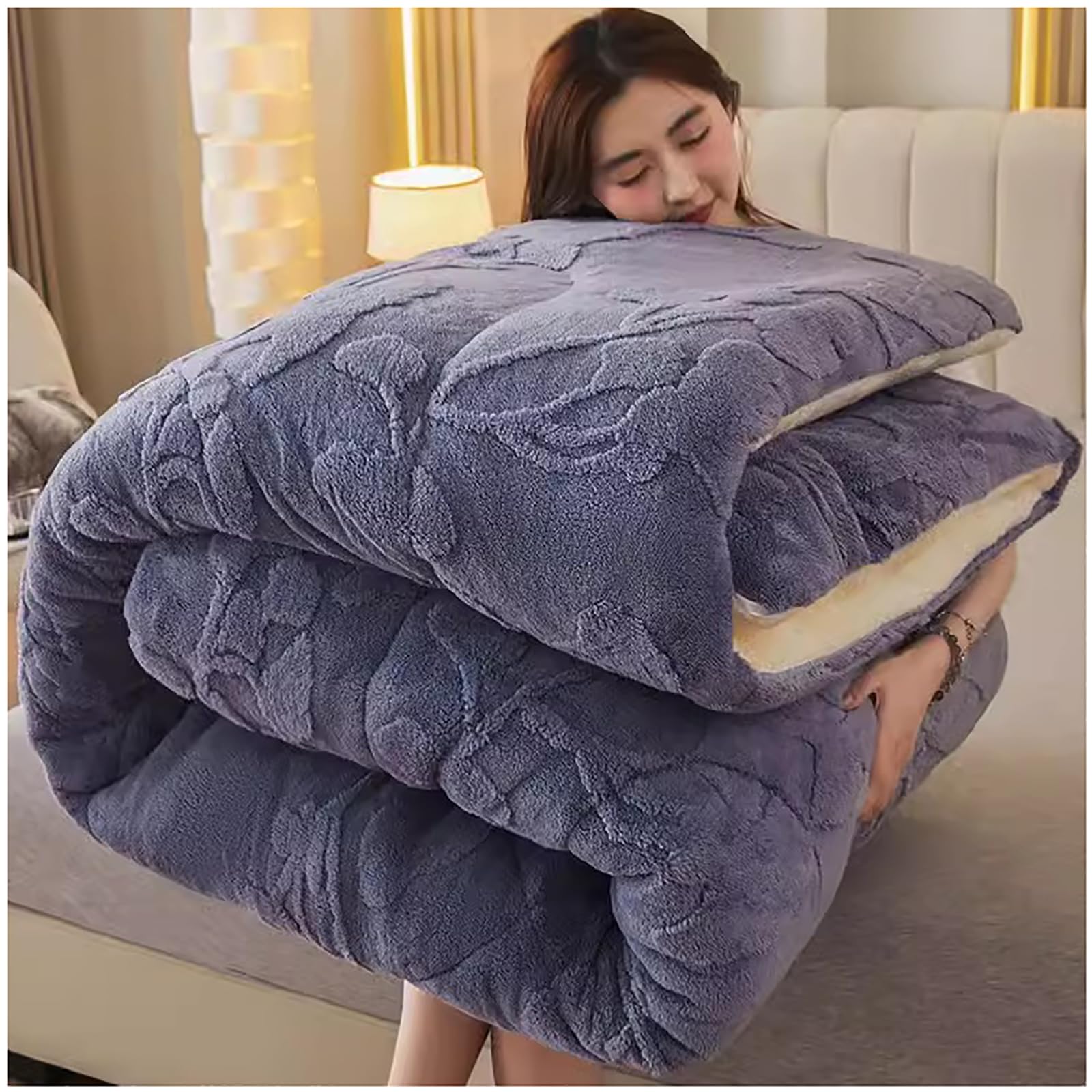 ZTGL Super zachte winterdeken, 3-laags luxe fleece dikke beddeken