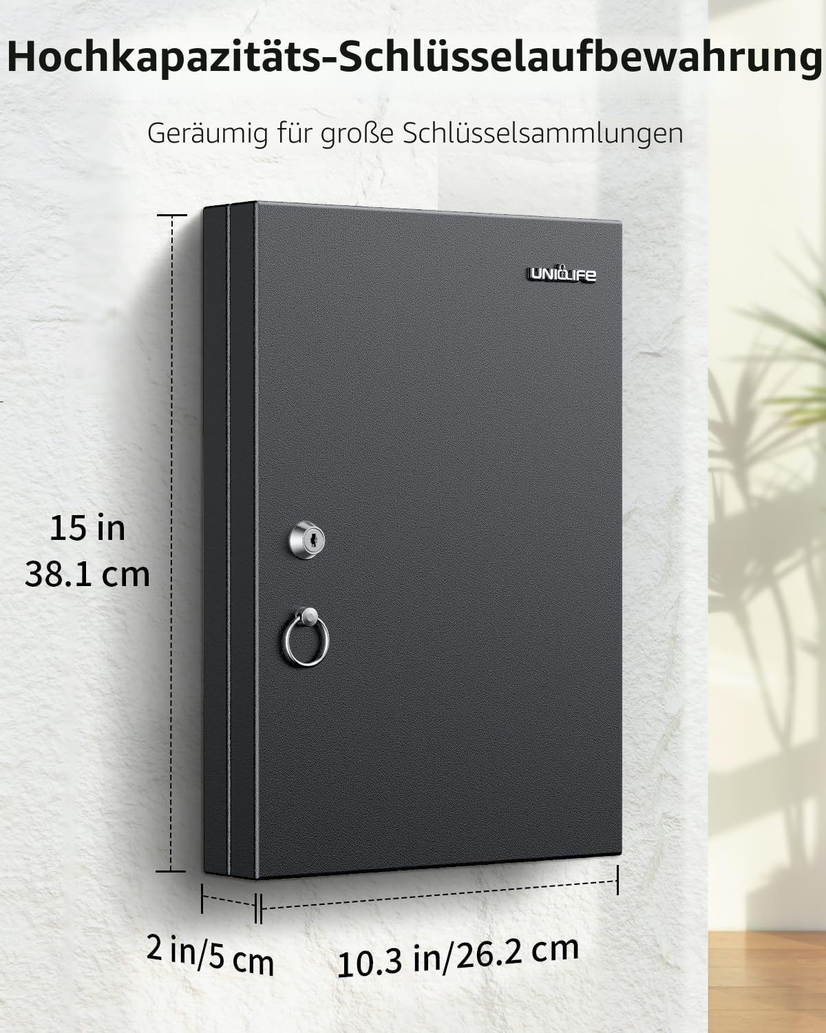 Uniclife 32 Position Schlüssel Schloss Box Wandmontage Schlüsselbox Sicherheitsschlüsselschrank mit schreibbaren Racks Tags
