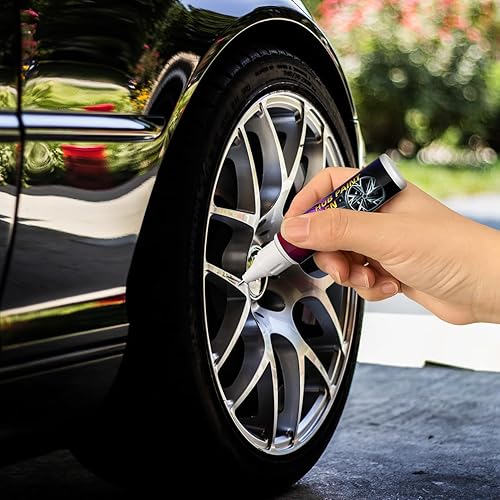 Miniatura 6 de Pintura de retoque para reparación de arañazos, reparación de arañazos, portátil, rápido y fácil para rueda de automóvil (plata + barniz)