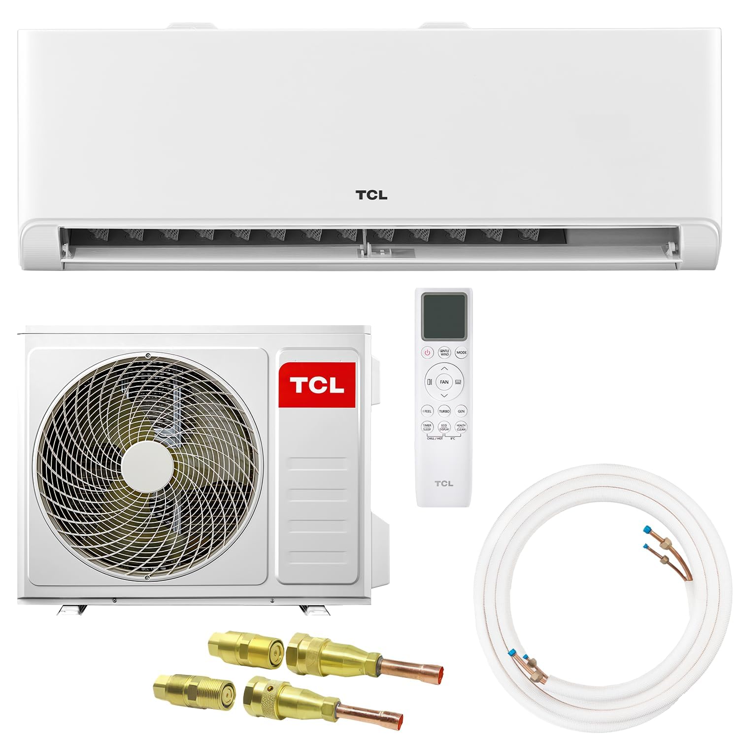 TCL BreezeIn Split Klimaanlage 9000 BTU 2,6 kW Quick Connect Set 5m R32 Heizen Kühlen App Alexa