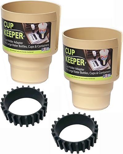 Miniatura 8 de Cup Keeper Plus-2 unidades con bandas para bebidas adaptador de portavasos de coche se expande para contener recipientes de bebidas más grandes