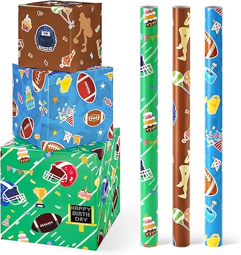Vista 28 de WERNNSAI Rollos de papel de regalo para perros - 3 rollos de 17" x 120" Rollos de papel de regalo para perritos Papel de regalo para cachorros