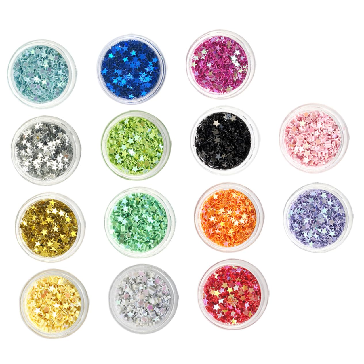 Ipetboom 5 Set Stella A Cinque Punte Glitter Nail Art Gioielli Fai Da Te Patch Per Unghie Accessori Materiali Fatti A Mano (14 Colori) Adesivi Per Unghie Uv Volpe Acrilico Elegant 14box*5