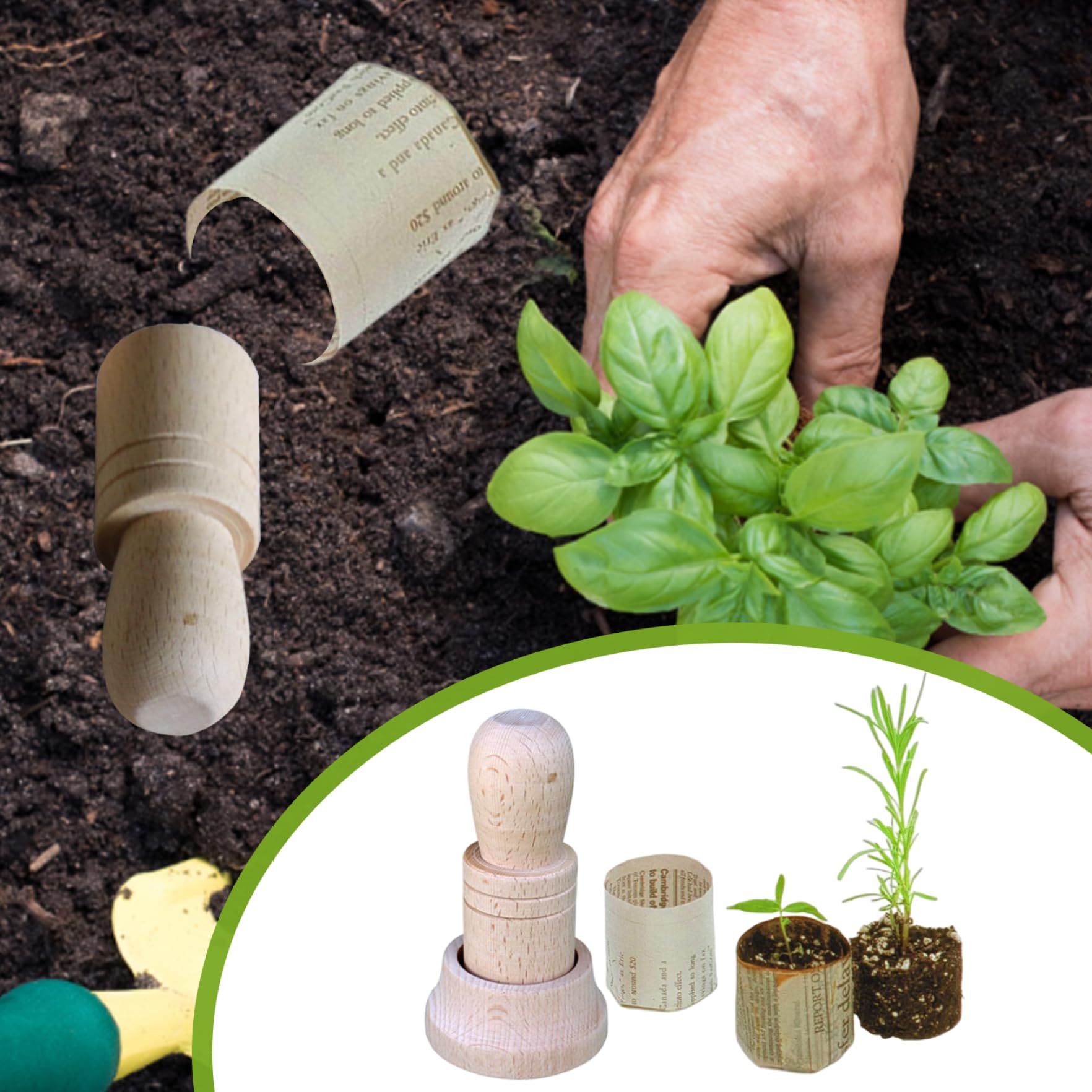 Fabricante de macetas de Papel para Principiantes de plántulas, Herramienta de jardín para Hacer macetas de periódicos, Recuerdo de prensado para Jardinero, Planta de Papel