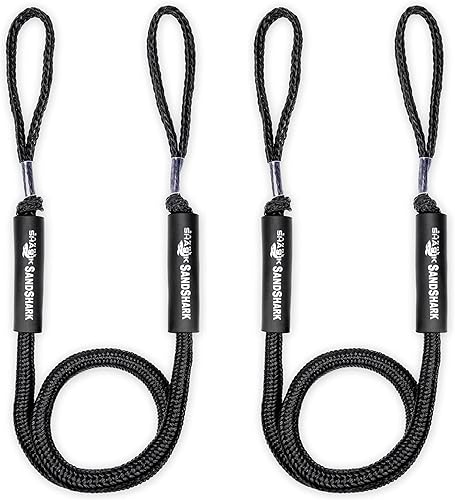 Paquete de 2 líneas de muelle elástico para barcos. La línea de muelle elástico se estira de 5 a 7 pies. Absorbe los golpes en tacos, muelles,