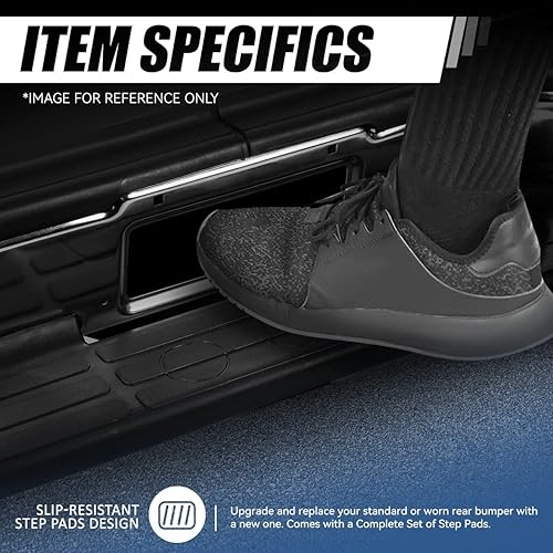 Miniatura 4 de Auto Dynasty Conjunto de parachoques trasero compatible con Chevy Suburban 1500 2500 Tahoe Yukon XL 2000-2006, con almohadilla de escalón, luces de