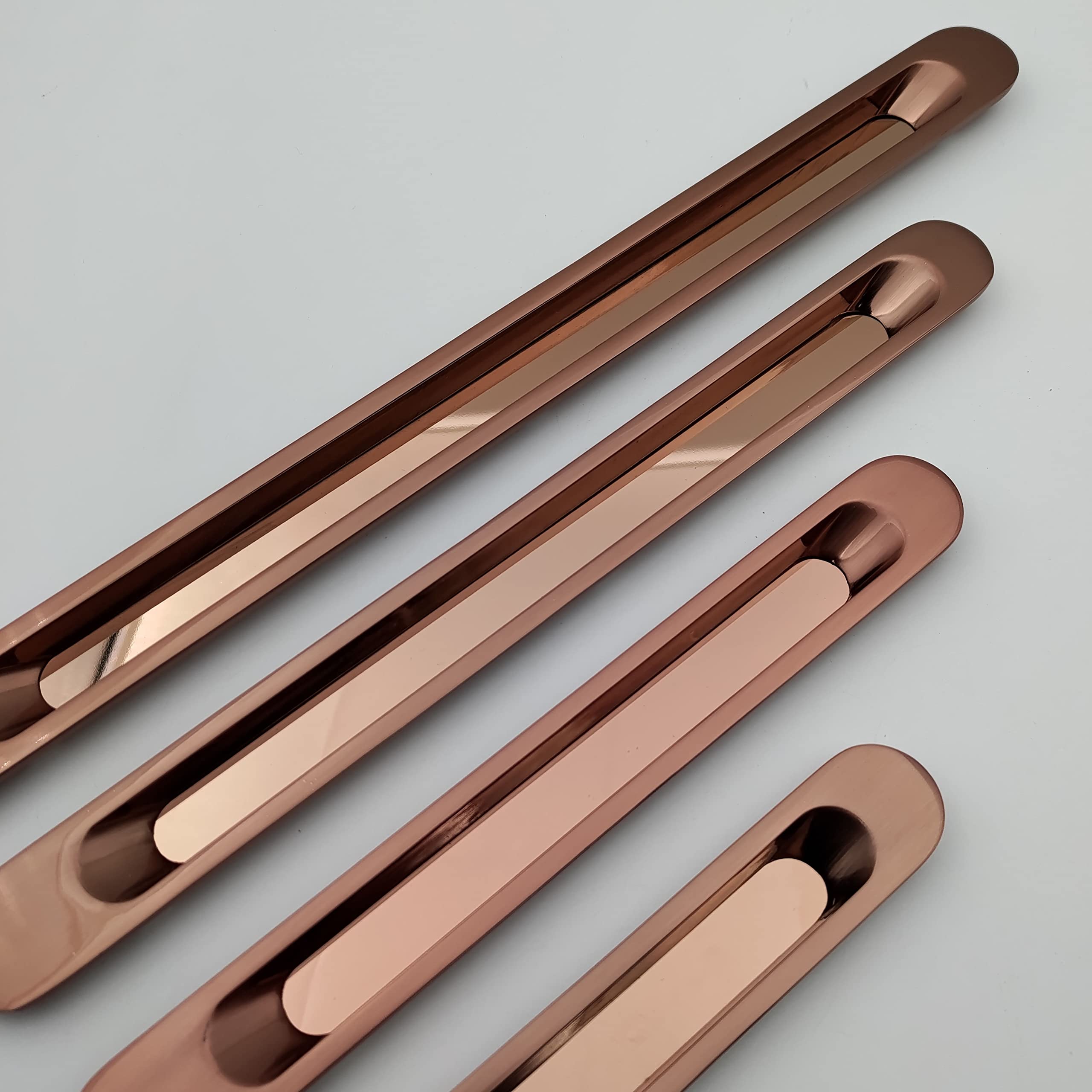 ABVIN Slim Rosegold Concealed Sliding Door Handle and Concealed Door Pull Handle, for All Type Wardrobe & Cupboard Door Only for Slide (1 Pcs) (7 inch)