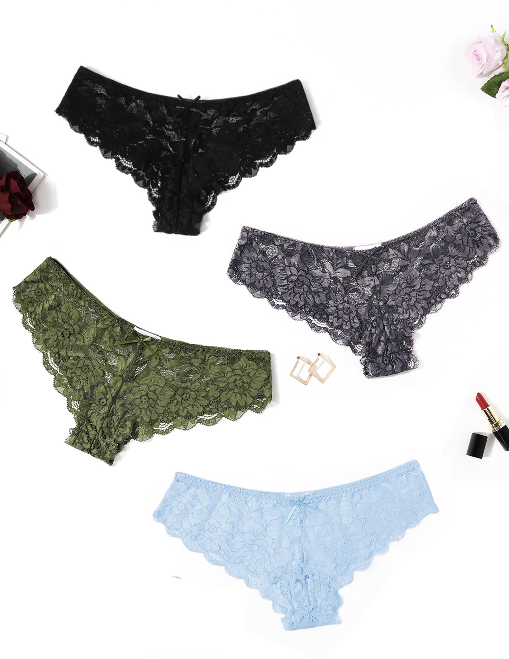Avidlove Womens Underwear Lace Cheeky Panties Sexy Hipster Bikini Lingerie
