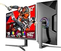 CUNPU Monitor Gamer 4K de 32", Painel Ips Uhd de 144Hz, 1Ms Gtg, Srgb 120%, 10 Bits, G-Sync e Freesync, Compatível com Xbox e Ps5 4K 120Hz Vrr, Hdmi 2.1, Displayport 1.4, Ajuste de Altura/Vertical
