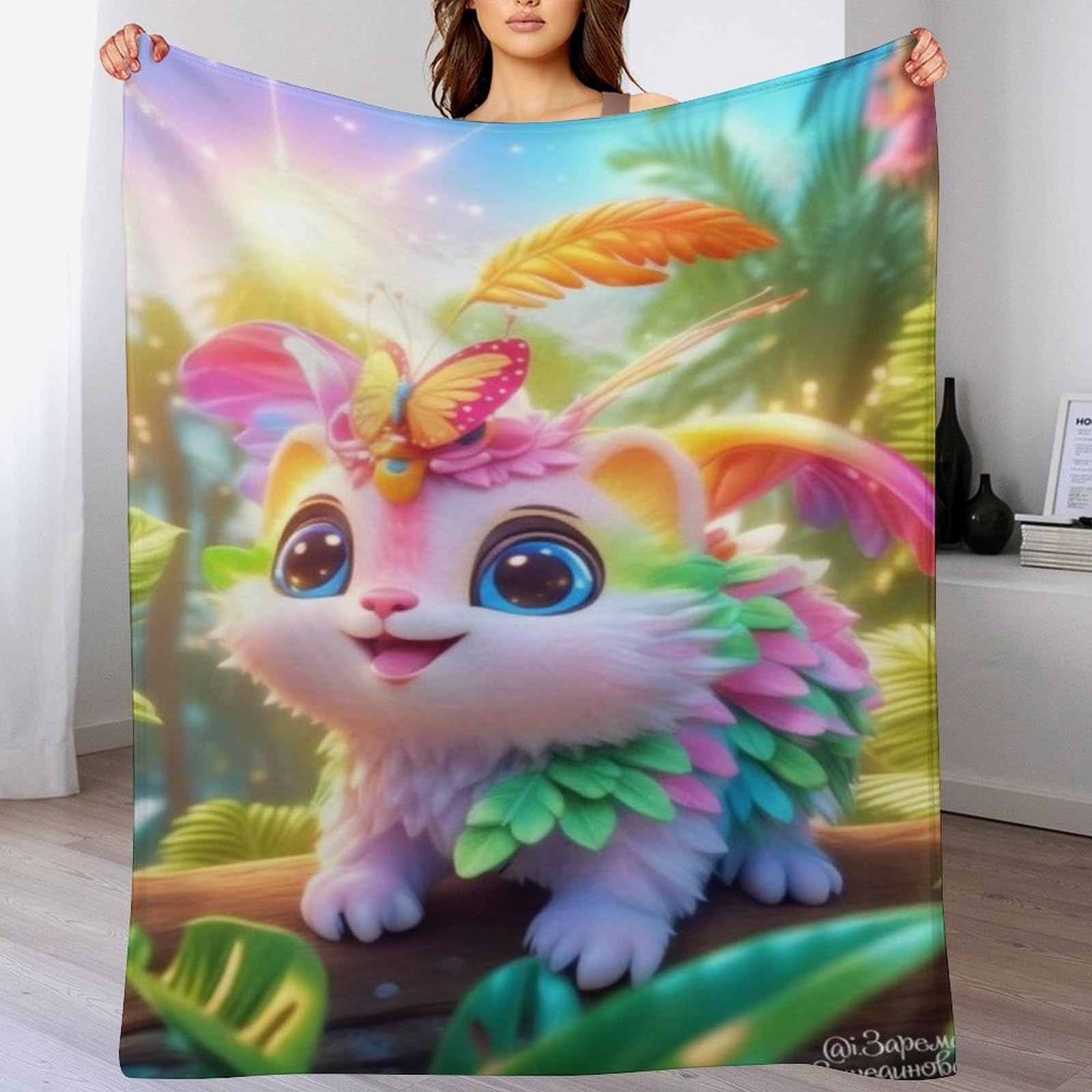Couverture polaire cute chat contre le froid hivernal sur votre canapé ou lit
