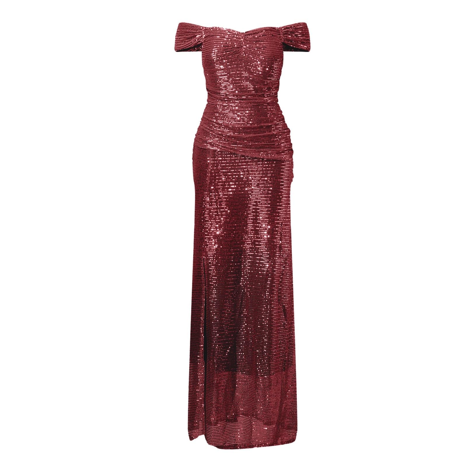 Vestidos de graduación para adolescentes, vestido de noche brillante con hombros descubiertos, vestido de lentejuelas para fiesta formal, elegante vestido largo de graduación, eventos de corbata negra