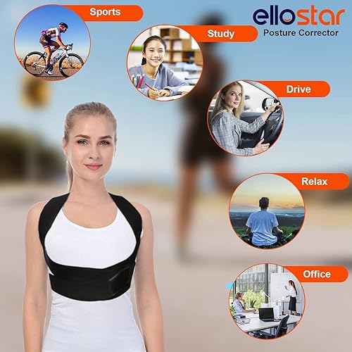 Miniatura 6 de ellostar Corrector de postura de espalda para mujeres y hombres enderezador lumbar de hombros y espalda mejora de la postura alivio del dolor grande