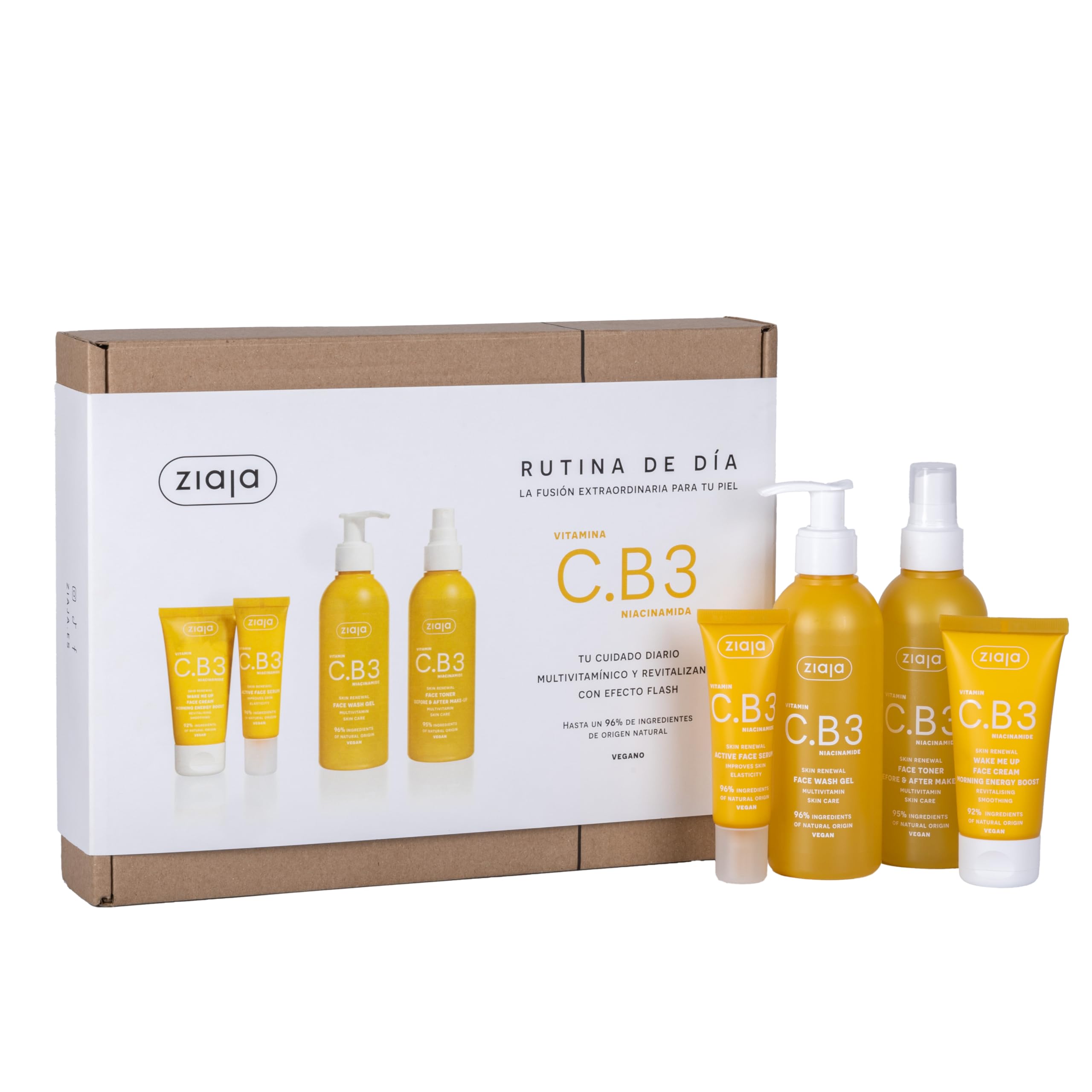 Ziaja Vitamin C.B3 NIACINAMIDA Gesichtsroutine-Set für den Tag - Anti-Aging - Normal - Unisex - Gesichtsroutine