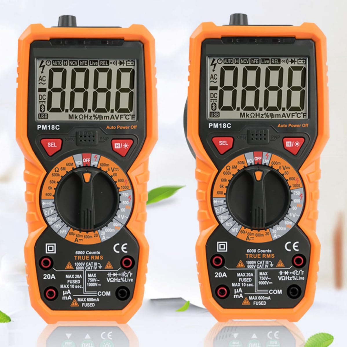 Digitalmultimeter Pm18c mit LCD Anzeige, Automatische Messung, Gelb