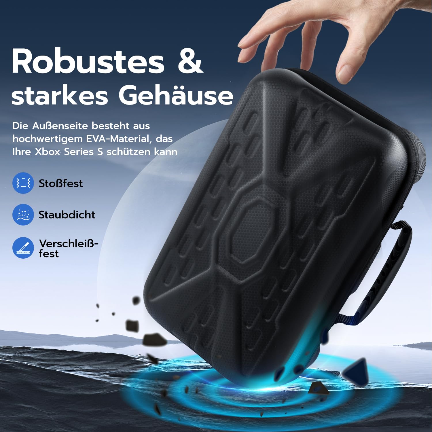 Mcbazel Hartschale für Xbox Series S, Reisetasche für Xbox Series S Konsole Wireless Controller & Gaming Zubehör - Schwarz