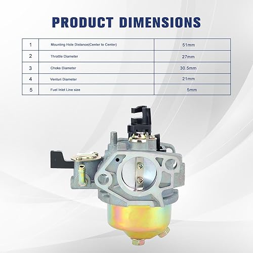Miniatura 7 de Carburador GX390 13HP para motores Honda GX340 11HP GX 340 GX 390 Reemplazar 16100-ZF6-V01 con kit de realimentación de filtro de aire 17210-ZE3-505