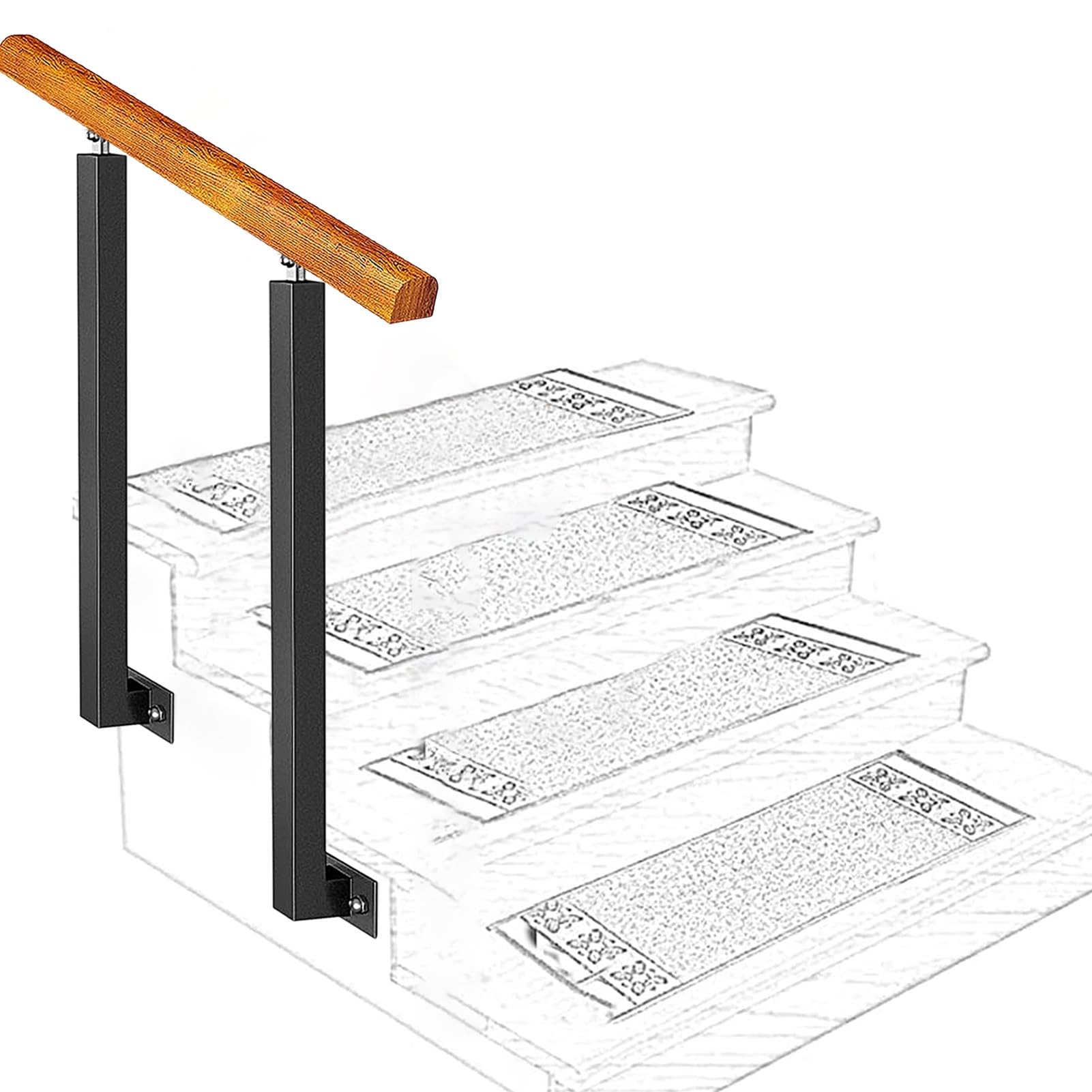 Rampe d'escalier pour lofts et couloirs de jardin à domicile