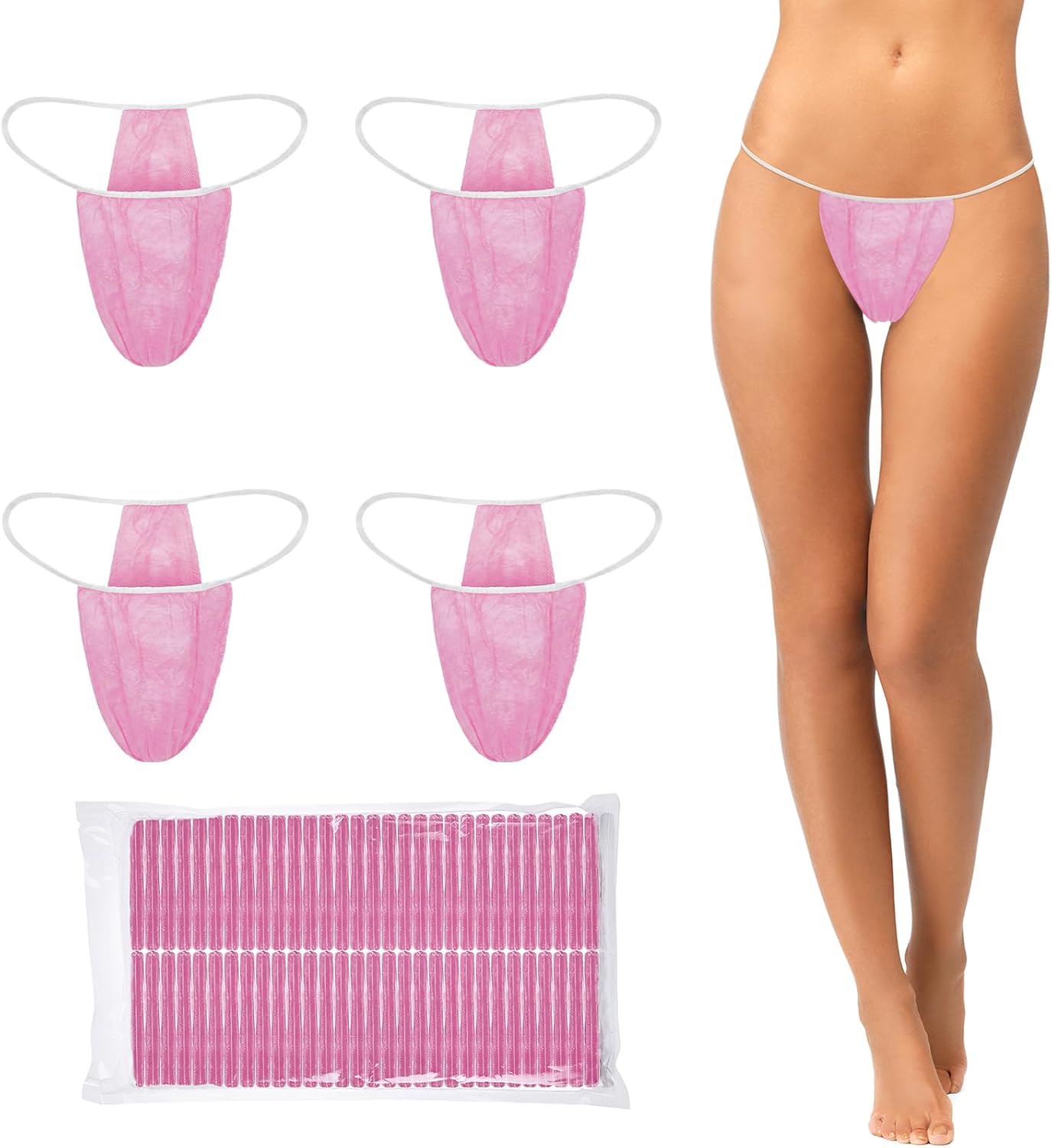 Disposable Thong Panties Women's Spa Thong Soft Breathable Disposable Tanning Underwear