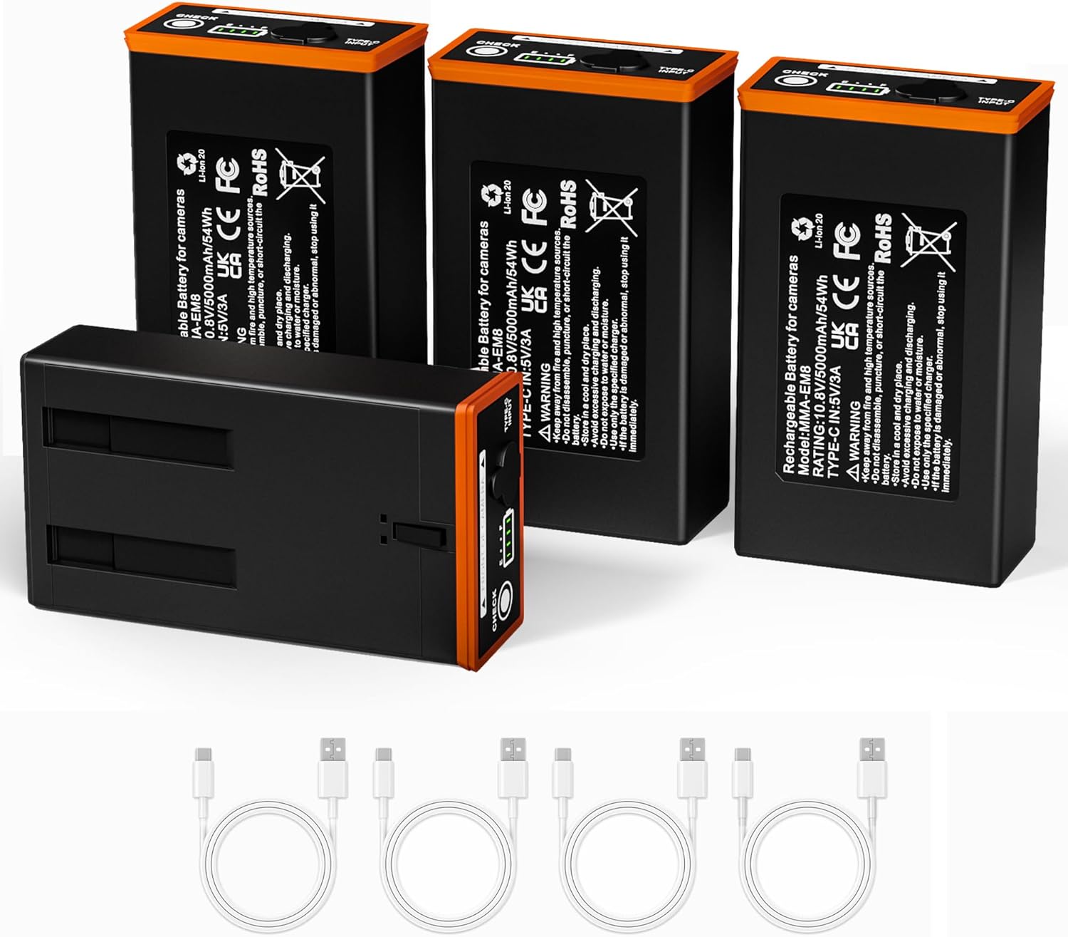 4-Pack 5000mAh Moultrie Power Mag Replacement Battery - Compatible with Moultrie Cellular Trail Cameras Edge, Edge Pro, Edge 2, Edge 2 Pro