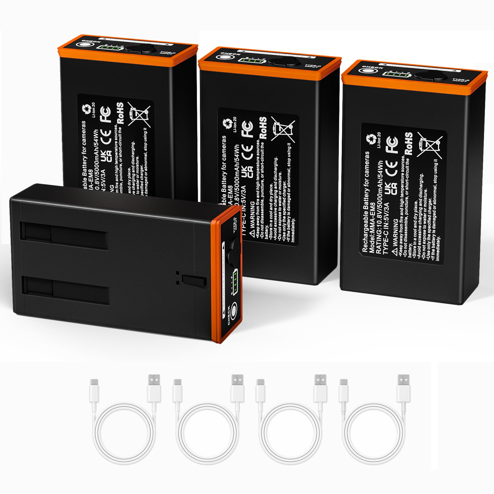Lesaps 4-Pack 5000mAh Replacement Battery Pack for Cellular Trail Cameras