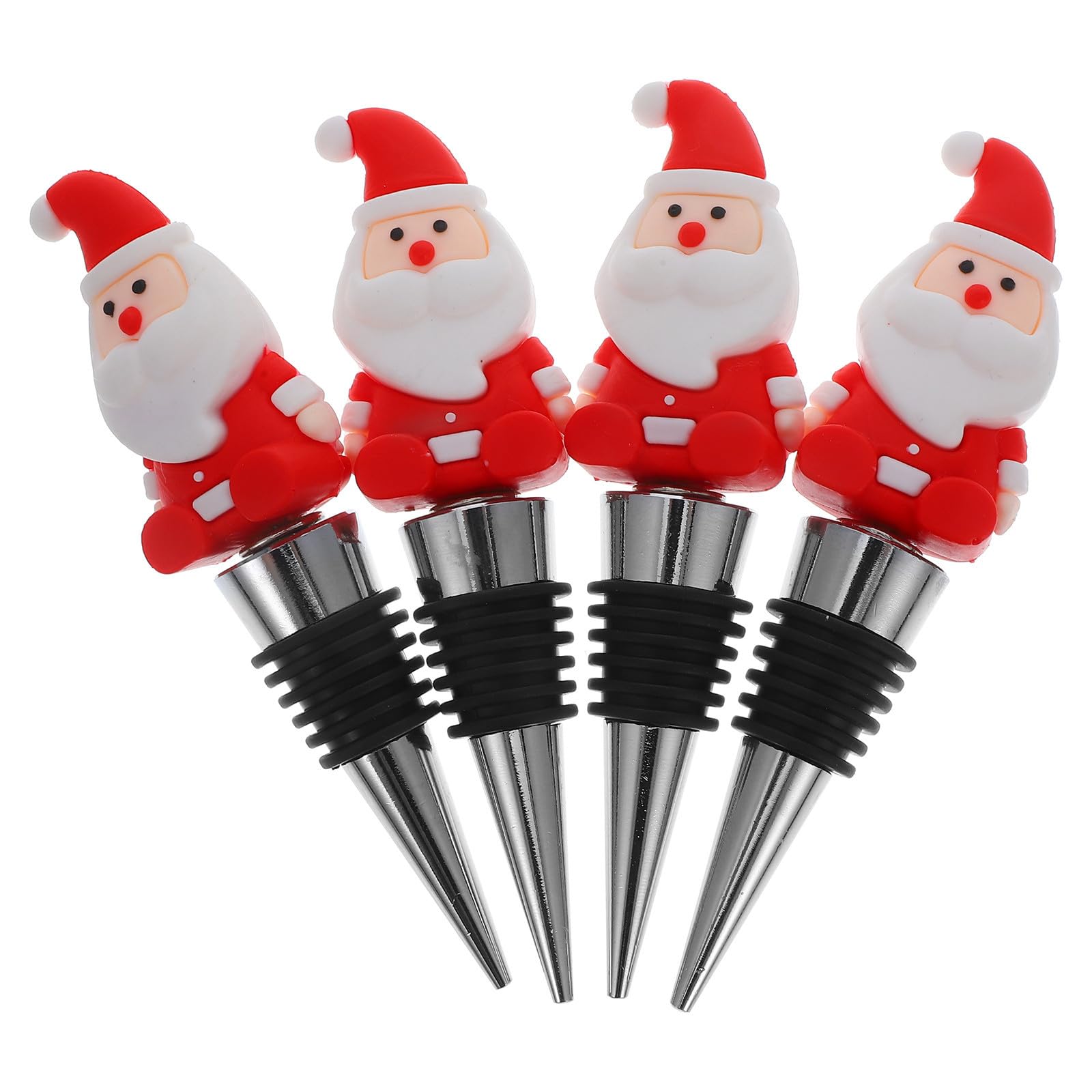 TOYANDONA 20 Piezas Tapón de Botella de Vino de Navidad Papá Noel | Pvc y Aleación de Aluminio, Sellado y Conservación del Aroma, para Fiesta Navideña y Obsequio