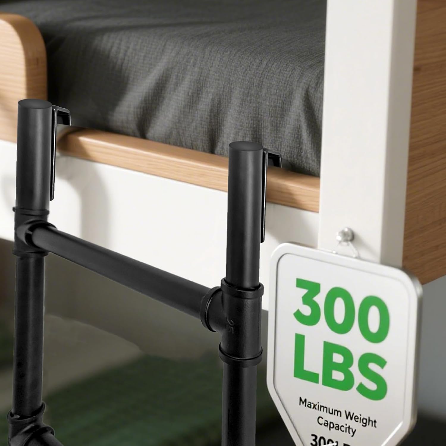 RV Bunk Bed Ladder, Heavy Duty with Hooks - for Dorm College Room, Camper, Travel Trailers, Loft/Lofted Beds, Top Bunkbed Replacement Only