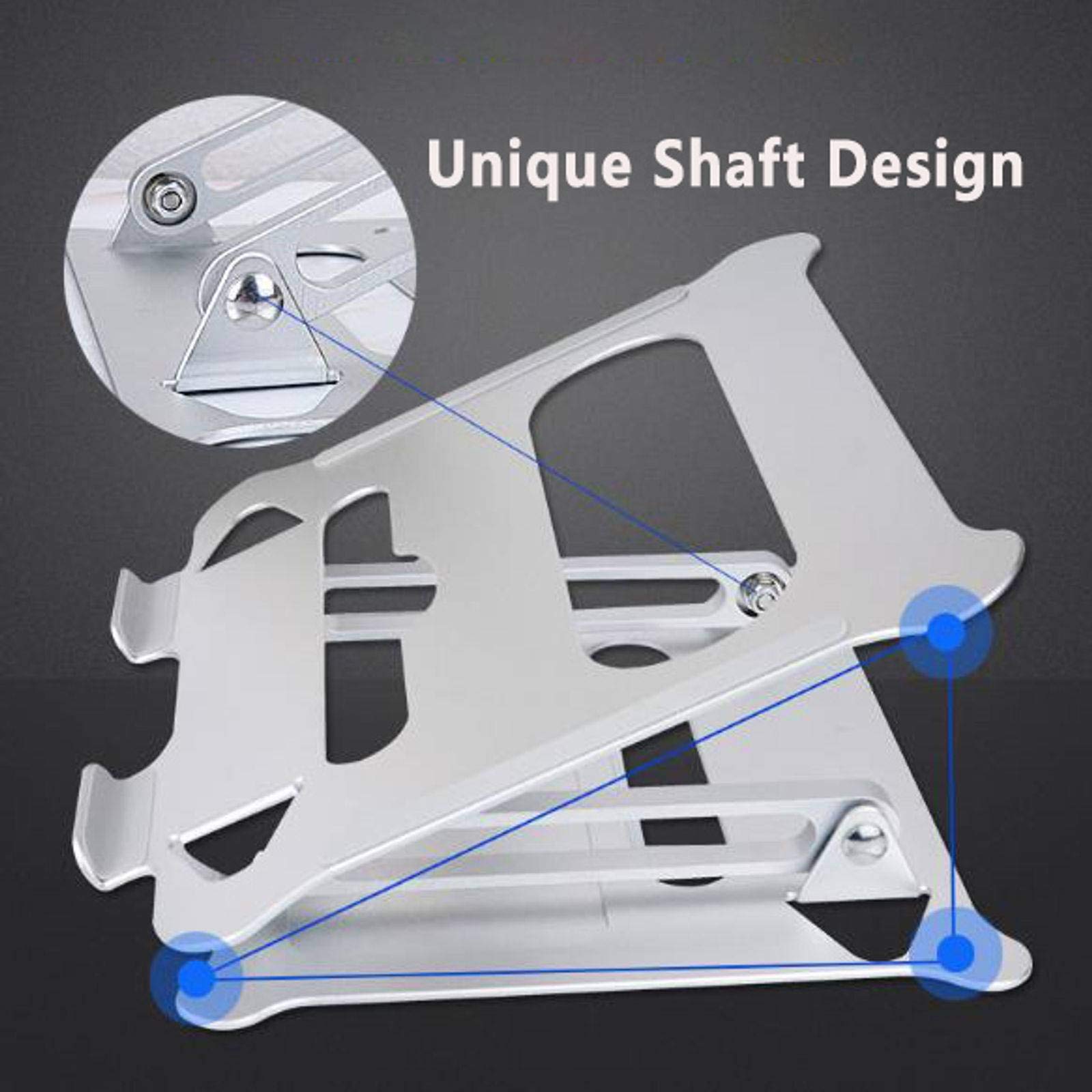 Supporto per Laptop in Alluminio, Supporto per Laptop Multi-Angolo Regolabile e Pieghevole con Supporto per Ventilazione Termica Supporto ergonomico Adatto per Laptop Notebook Tabl