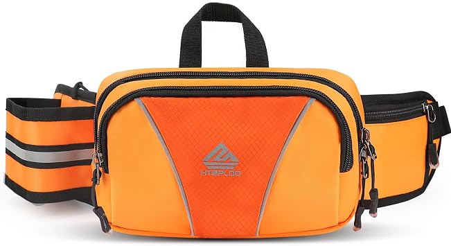 Fanny Pack for Men Women Waist Bag with Water Bottle Holder for Hiking, Travel,Dog Walking, Workout Orange