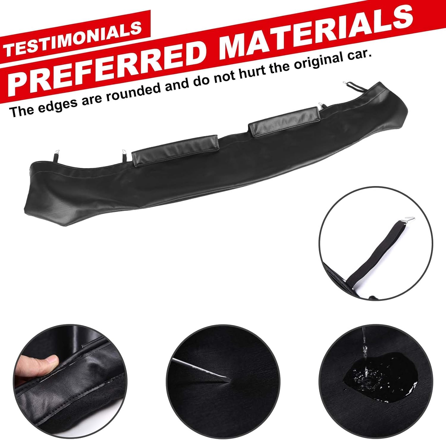 Hood Protector Bra for Toyot@ FJ Cruiser 2007-2021 Accessories, Leather Car Hood Guard Hood Shield Bug Deflector, Medium Profile